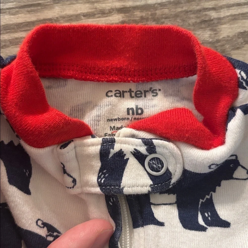 Carter's Christmas Bear Romper with zipper